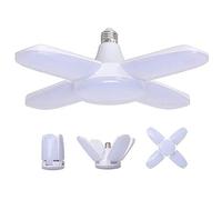 Jiotouhu Éclairage de garage à LED,60W E27 6500K 6000Lm Lampe d'atelier déformable à 4 panneaux ajustables, Plafonnier LED pour garage, Entrepôt, Atelier, Sous-sol, Gym, Cuisine (Pack de 1)