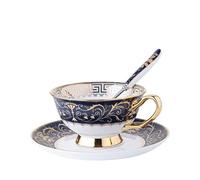 Jiotouhu Ensemble de tasse et soucoupes en porcelaine anglaise avec cuillères, motif jardin printanier, tasses à thé, tasses à café, tasses à thé en porcelaine florale