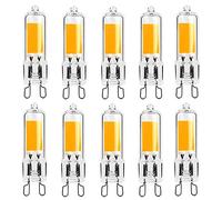 Jiotouhu LED G9 2W Ampoule LED COB 250LM, AC220-240V, Blanc chaud 3000K, lampe à économie d'énergie CRI80, Plein verre, Ampoule halogène équivalente à 25 W, Angle de diffusion de 360 °, 10 pièces