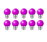 Jiotouhu Lot de 10 2W Ampoule Led Culot B22 Globe G45, Couleur LED Lampe pour l'éclairage des fêtes, Outdoor Patio Party Christmas,Lila