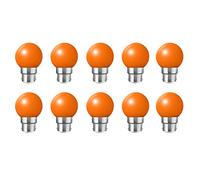 Jiotouhu Lot de 10 B22Couleur LED 2W Ampoule Lampe 200 LM économie d'énergie Ampoules Couleur Adapté pour l'éclairage des fêtes, Outdoor Patio Party Christmas - Orange