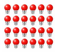 Jiotouhu Lot de 24 Ampoule LED Couleur B22 2W équivalente 20W AC 220V-240V B22 Baïonnette Ampoules Guirlande LED Ampoules Multicolore pour Maison Bar Fête Décoration d'ambiance, Rouge