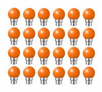 Jiotouhu Lot de 24 Ampoule LED Couleur B22 2W équivalente 20W AC 220V-240V B22 Baïonnette Ampoules Guirlande LED Ampoules Multicolore pour Maison Bar Fête Décoration d'ambiance, Orange