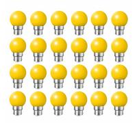 Jiotouhu Lot de 24 Ampoule LED Couleur B22 2W équivalente 20W AC 220V-240V B22 Baïonnette Ampoules Guirlande LED Ampoules Multicolore pour Maison Bar Fête Décoration d'ambiance, Jaune