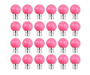 Jiotouhu Lot de 24 Ampoule LED Couleur B22 2W équivalente 20W AC 220V-240V B22 Baïonnette Ampoules Guirlande LED Ampoules Multicolore pour Maison Bar Fête Décoration d'ambiance, Rose