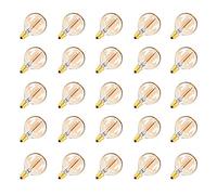 Jiotouhu Lot de 25 Ampoule E12 LED remplacement Globe G40 Guirlande Guinguette Décorative Ampoules Style Edison Rétro Lampe - Blanc Chaud(2200K) 230V - 25 Pack