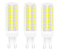 Jiotouhu Lot de 3 ampoules LED G9 à intensité non variable Blanc froid 6000 K 10 W Équivalent à 100 W Halogène 1000 lm 220-240 V Sans scintillement Ampoule G9 à économie d'énergie pour lustre