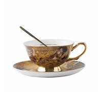 Jiotouhu Tasse à Thé Anglais Tasse à Café en Porcelaine à la Cendre d’Os avec Soucoupe Cuillère, pour le Thé et le Café, pour le Petit Déjeuner, la Maison et la Cuisine