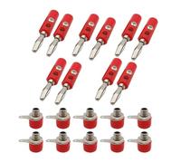 JIOYUNG eufeifeiegds 10 Paires 4mm Banane mâle + Femelle connecteur vis borne Liaison Poste Haut-Parleur Adaptateur Noir Rouge wefeiegds(Rouge)
