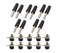 JIOYUNG eufeifeiegds 10 Paires 4mm Banane mâle + Femelle connecteur vis borne Liaison Poste Haut-Parleur Adaptateur Noir Rouge wefeiegds(Schwarz)