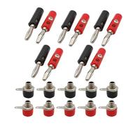 JIOYUNG eufeifeiegds 10 Paires 4mm Banane mâle + Femelle connecteur vis borne Liaison Poste Haut-Parleur Adaptateur Noir Rouge wefeiegds(Black Red)