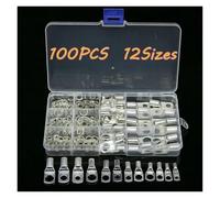 JIOYUNG eufeifeiegds 60/100/170 pièces SC Trou de Boulon Nu cosses de câble en cuivre étamé bornes de Batterie bornes de Fil connecteur Combinaison SC10-6 SC16-8 SC25-8 wefeiegds(100pcs)