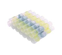 JIOYUNG eufeifeiegds Connecteurs de bornes Bout à Bout à sertir avec Manchons à souder thermorétractables, 50 pièces, avec boîte 1.5-6.0mm, étanche et isolé électrique wefeiegds(Jaune)