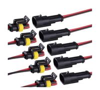 eufeifeiegds Connecteurs étanches à 2 Broches, mâle et Femelle, Fil 16 AWG for Voiture, Camion, Bateau, connecteur électrique, 10 pièces/5 Ensembles wefeiegds