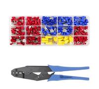 JIOYUNG eufeifeiegds Kit de connecteurs de câbles électriques, Assortiment de bornes à sertir, Pelle à sertir, Anneau isolé, Fourche, Jeu de Fesses wefeiegds(280PCS and Pilers)