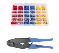 eufeifeiegds Kit de connecteurs de câbles électriques, Assortiment de bornes à sertir, Pelle à sertir, Anneau isolé, Fourche, Jeu de Fesses wefeiegds(480PCS and Pilers)