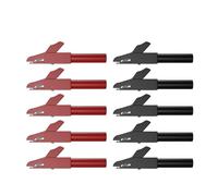 JIOYUNG eufeifeiegds Lot de 10 Pinces Crocodiles isolantes en métal de 4 mm for Fils, connecteur Banane, Outils électriques de Bricolage Q.60029 wefeiegds(5 Red 5 Black)