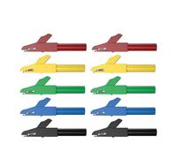 JIOYUNG eufeifeiegds Lot de 10 Pinces Crocodiles isolantes en métal de 4 mm for Fils, connecteur Banane, Outils électriques de Bricolage Q.60029 wefeiegds(5 Color x2)