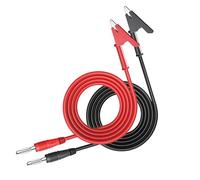 JIOYUNG eufeifeiegds Lot de 2 câbles d'alimentation régulés en Fil de Silicone 1000 V/15 A, fiche Banane en cuivre Pur de 4 mm vers câble de Test à Pince Crocodile, Rouge + Noir wefeiegds