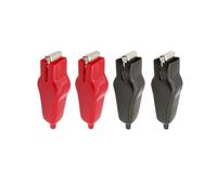 JIOYUNG eufeifeiegds Lot de 4 Pinces Crocodiles 20 A, Gaine Rouge et Noire, Pince de Test de Batterie, Pince Crocodile électrique à Ressort wefeiegds