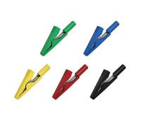 JIOYUNG eufeifeiegds Lot de 5 Pinces Crocodiles avec Isolation de Douille de 2 mm, Accessoires de Test de Pince Crocodile en métal for multimètre wefeiegds