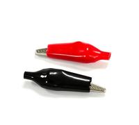 JIOYUNG eufeifeiegds Lot de 50 Pinces Crocodiles for Batterie, Longueur 48,8 mm, Gros Chiffres, Couvercle Rouge et Noir wefeiegds(Black Cover)