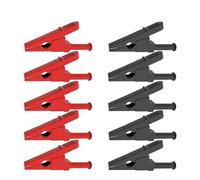 JIOYUNG eufeifeiegds P2002.20L Lot de 10 Pinces Crocodiles de sécurité avec Prise de 4 mm Pinces Crocodiles entièrement isolées for fiche Banane de 4 mm ou soudage 30 A wefeiegds(Reb Black 10pcs)
