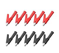 JIOYUNG eufeifeiegds P2002 Lot de 10 Pinces Crocodiles 20 A avec Prise de 4 mm 1000 V Pince Crocodile Robuste Pince de Test de sécurité électrique wefeiegds(Red Black 10pcs)