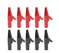 JIOYUNG eufeifeiegds Pince Crocodile de Test de sécurité P2003 32A avec Prise Jack 4 mm for fiche Banane gainée de 4 mm en cuivre 5 Couleurs wefeiegds(P2003-red-black-10PC)