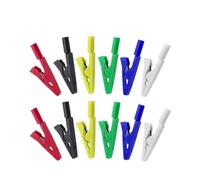 JIOYUNG eufeifeiegds Pinces Crocodiles isolées P2009 avec connecteur de Pince Crocodile à Douille de 2 mm Outils de Test électrique 300 V/10 A wefeiegds(6 Color 12PCS)