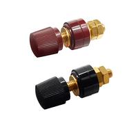 Jiozermi Lot de 2 goujons de borne de batterie en cuivre de 5/16", M8 à distance en laiton pur, rouge et noir