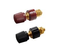 Jiozermi Lot de 2 goujons de borne de batterie en cuivre de 6,35 mm, M6 à distance en laiton pur, rouge et noir