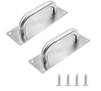 Jiozermi Lot de 2 poign es de porte en acier inoxydable pour porte commerciale, pour restaurant, bar, entreprise, 20 x 6,5 cm