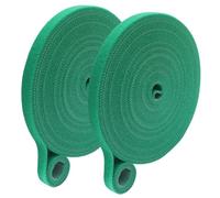 Jiozermi Lot de 2 rouleaux d'attaches pour plantes grimpantes, réutilisables et réglables pour fleurs, tomates, vignes, 20 m (2 rouleaux de 10 m) x 1 cm, vert