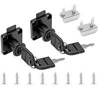 Jiozermi Lot de 2 verrous de tiroir avec clés, serrure de bureau avec came cylindrique de 22 mm de long pour tiroir, armoire, bureau, boîte aux lettres, noir