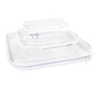 Jiozermi Lot de 3 étuis rigides transparents à fermeture éclair, étui à maquillage portable avec fermeture éclair, pochettes transparentes à fermeture éclair, rangement de jouets pour organisation