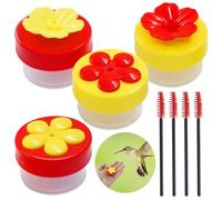 Jiozermi Lot de 4 mangeoires à main pour colibris avec 4 brosses pour alimentation des colibris