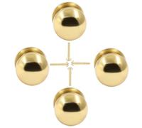 Jiozermi Lot de 4 mini boutons ronds en laiton massif, 1,6 cm de diamètre, mini poignées de tiroir dorées, mini boutons pour boîte à bijoux, or poli
