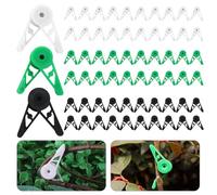 Jiozermi Lot de 60 clips d'entraînement à faible stress, réglables à 360 degrés, pour plantes de jardin, plantes de jardin, plantes de vigne, jardinage (vert + blanc + noir)