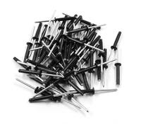 Jiozermi Lot de 60 rivets à trois volets en aluminium, 5/32 po x 2,5 cm, assortiment de rivets aveugles Pop Rivets, noir