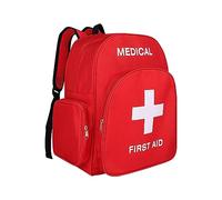 Jipemtra Sac à dos d'urgence rouge vide pour premiers secours, sac de premiers secours, sac de traitement pour premiers secours, sac de traumatismes pour randonnée, voyage, camping, garderie (MB)
