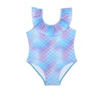 Jipersuo Maillot Maillot de Bain d'été pour Filles avec imprimé Donuts et écailles, Confortable pour Les Tout-Petits et Les Enfants