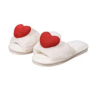 Jipersuo Pantoufles Chaussons Confortables pour Femmes, élégants, en Forme de cœur, avec Semelle épaisse et Bout Ouvert, pour Une détente en intérieur