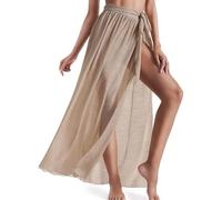 Jipersuo Robe Arabe Jupe -Maillot de Bain Ouverte sur Le Devant, Jupe de Plage d'été avec Fente pour Femmes
