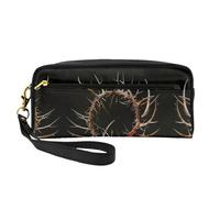 JIPOFD Crown Of Thorns Trousse de maquillage Trousse de toilette de voyage Sac de rangement mignon pour femme, Noir/blanc, One Size