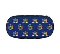 JIPOFD Grande trousse à crayons avec drapeau de l'État de New York - Grande capacité - Pour homme et femme, Noir/blanc, One Size, Art déco.