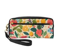 JIPOFD Hojas Tropicales Y Flores Trousse de maquillage Trousse de toilette de voyage Sac de rangement mignon pour femme, Noir/blanc, One Size