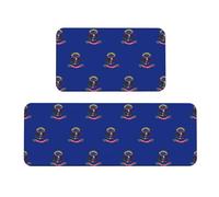 JIPOFD Lot de 2 tapis de cuisine rembourrés avec motif drapeau de l'État du Dakota du Nord, tapis de cuisine confortable pour le sol