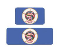 JIPOFD Lot de 2 tapis de cuisine rembourrés avec motif drapeau de l'État du Minnesota, tapis de sol confortable