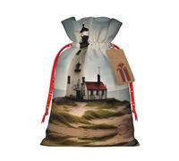 JIPOFD Old Lighthouse-Standard-Scale-2_00x Pochette de Noël robuste avec cordon de serrage 21,1 x 30 cm Convient pour les cadeaux de fête et l'emballage cadeau 1 pièce